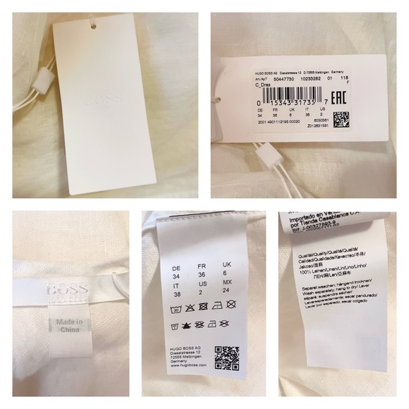 New! BOSS Hugo Boss C Dras Sleeveless Relaxed Fit Linen Maxi Dress - Picture 9 of 9